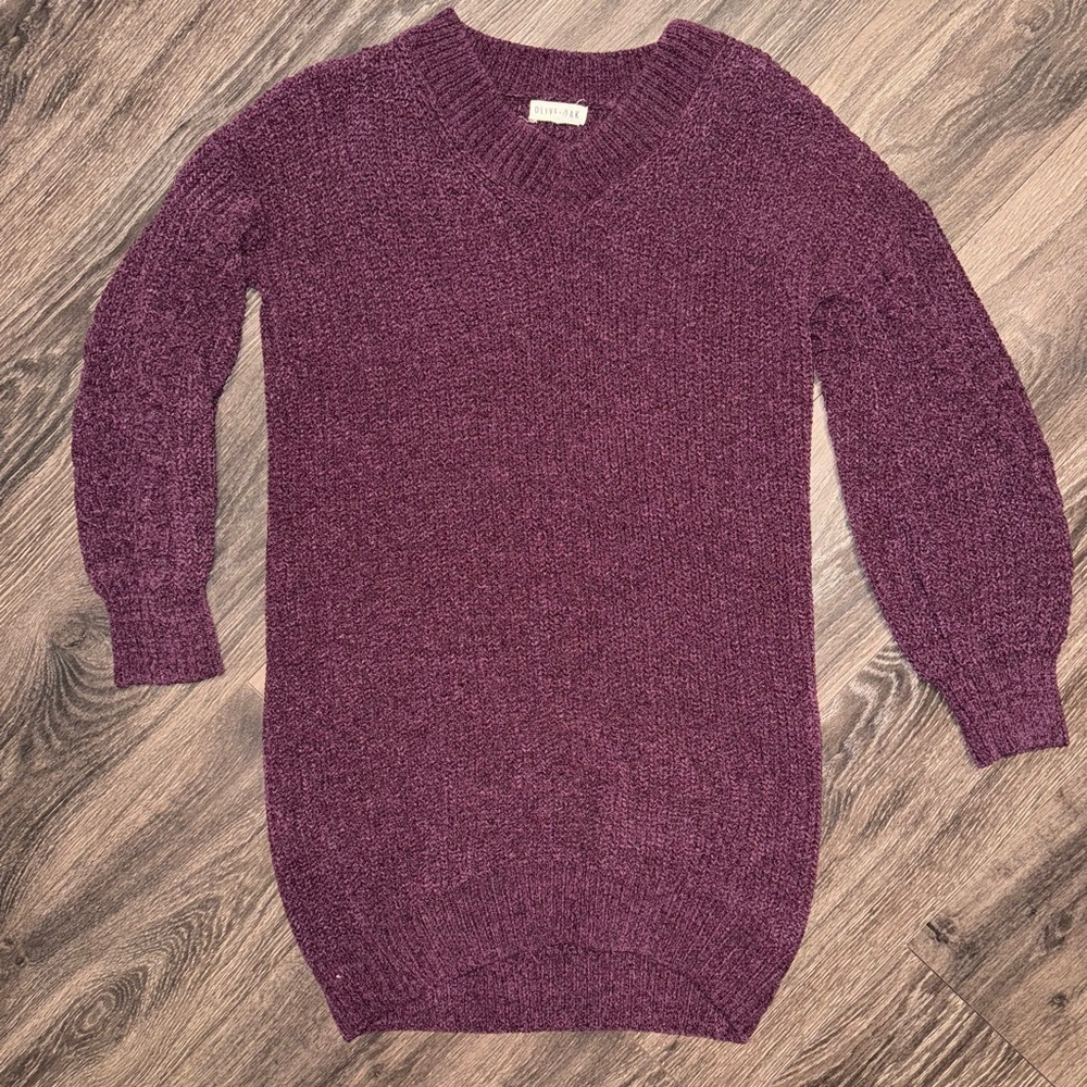 Olive & Oak Women's Plum V-Neck Sweater Dress